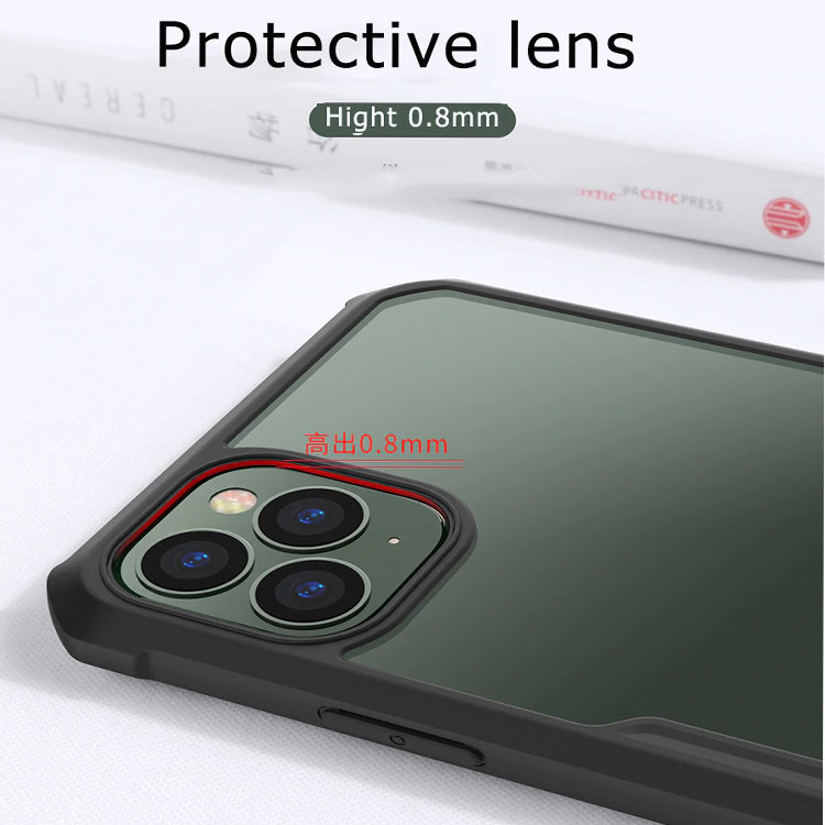 Ốp Lưng iPhone 11 Pro Chông Sốc Hiệu Xundd với mặt lưng từ nhựa PC trong suốt giữ nguyên màu máy phần camera của ốp được nâng cao đến 0.8mm hạn chế va chạm làm trầy camera ảnh hưởng đến chất lượng ảnh, ốp rất dẻo 